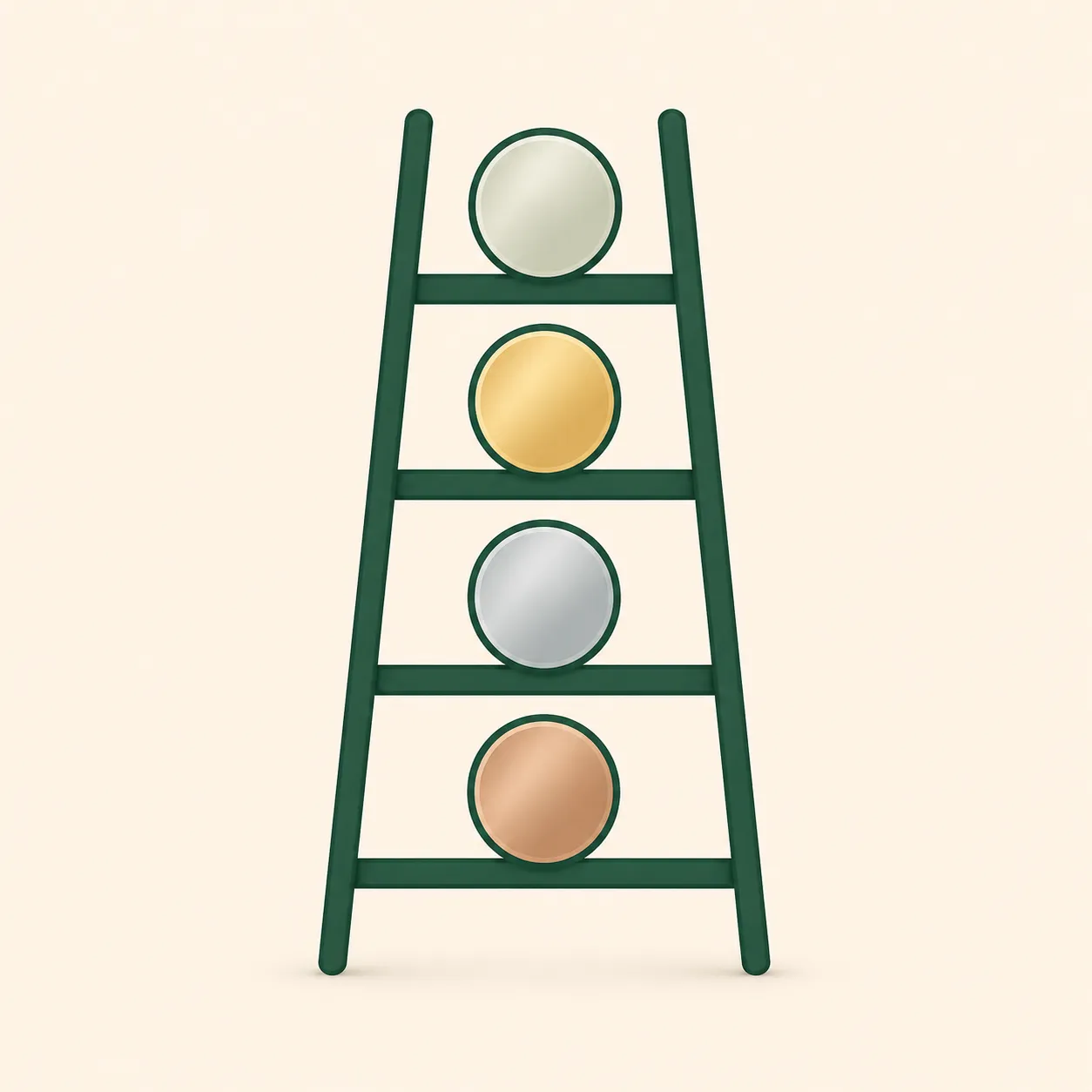 Illustration of VIP tier ladder showing bronze, silver, gold, and platinum levels with icons